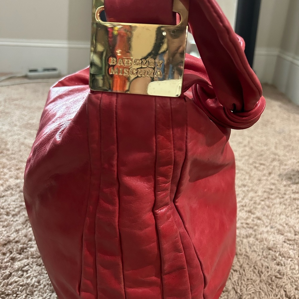 Badgley Mischka redish orange hobo shoulder bag NWT small scratch(refer to pics)